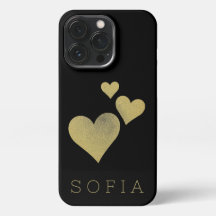 Black Modern Name Customisation Phone Case