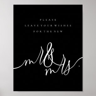 Black Modern New Mr and Mrs Poster