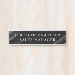 Black Modern Professional Plate Changeable Office Door Sign