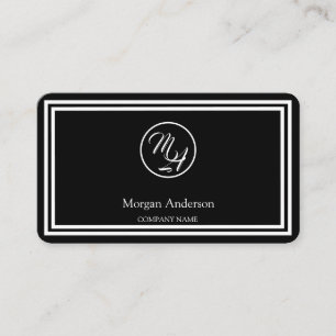 Black Modern Professional QR Code Business Logo  Card