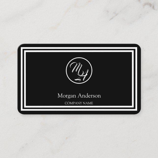 Black Modern Professional QR Code Business Logo  Card (Front)