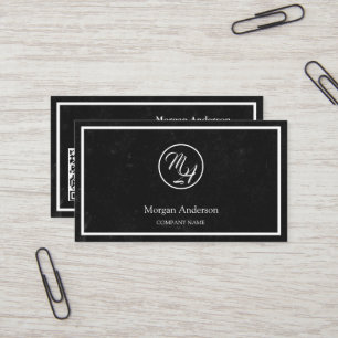 Black Modern Professional QR Code Business Logo  Card