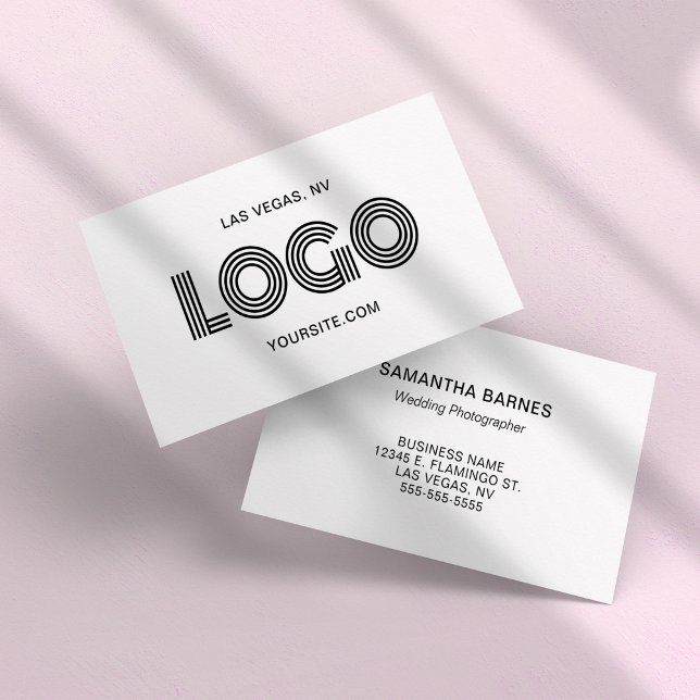 Black Modern Rectangular Logo Business Card (Black Modern Rectangular Logo Business Card)