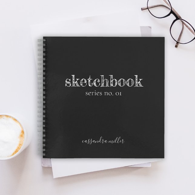 Black Modern Rustic Hand Lettered Sketchbook Notebook (Creator Uploaded)