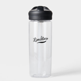 Black Modern Script Be Limitless Water Bottle