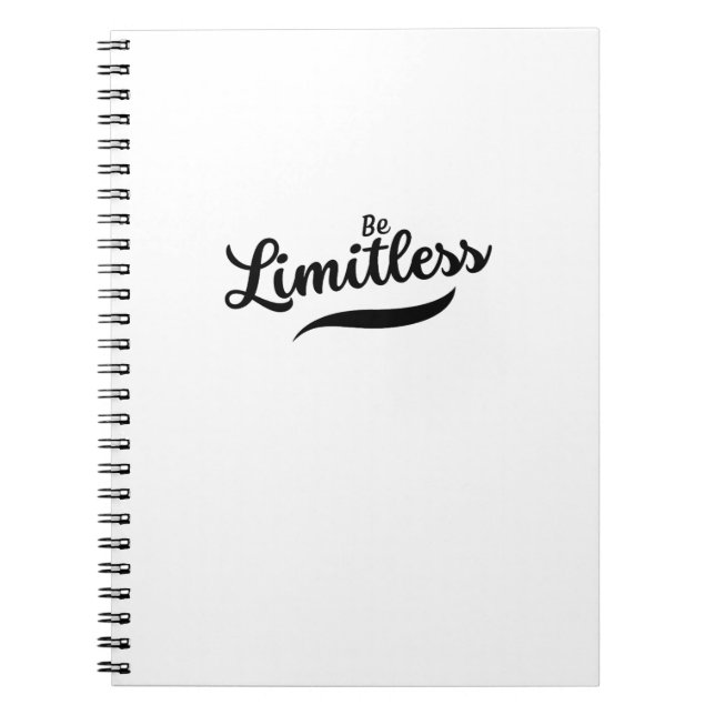 Black Modern Script Be Limless Carnet (Devant)