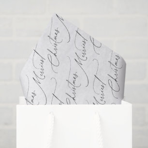 Black Modern Script Merriest Christmas Tissue Paper