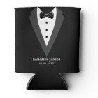 Black Modern Script Personalized Groomsmen Can Coo