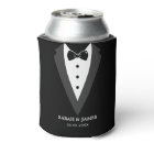 Black Modern Script Personalized Groomsmen Can Coo