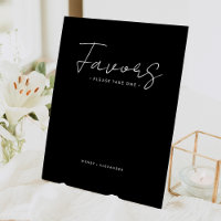Black Modern Script Wedding Favours
