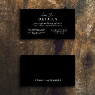 Black Modern Script Wedding Website Enclosure Card