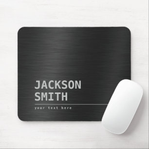 Black Modern Simple Name Personalized Groomsmen Mouse Pad