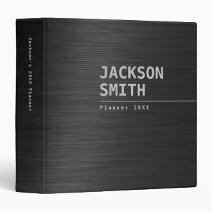 Black Modern Simple Personalized Name Professional Binder