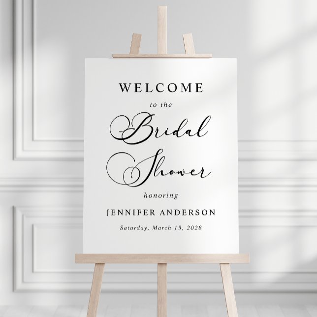 Black Modern Simple Script Bridal Shower Poster (Creator Uploaded)