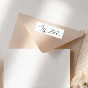 Black Modern Simple Script M. et Mme Adresse