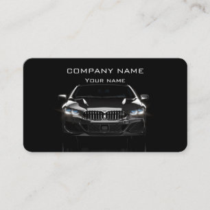 Black Modern Stylish automotive business card