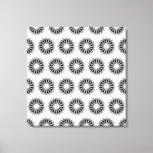 Black Modern Sunbursts Canvas Print
