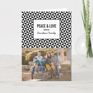 Black Modern Triangles Carte photo de vacances