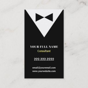Black Modern Tuxedo Business Cards