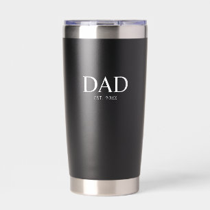Black Modern Typography Dad Established Insulated Tumbler