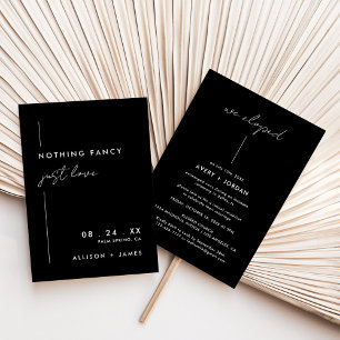 Black Modern We Eloped Elopement Reception Invitation