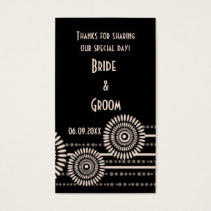 Black Modern Wedding Favour Gift Tags Thank You