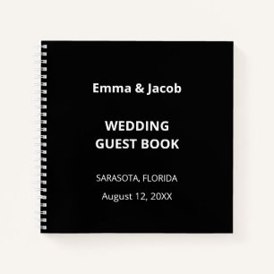 Black Modern Wedding Guest Book