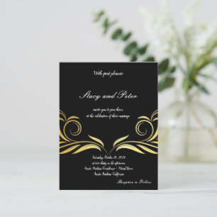 Black Modern Wedding Invitation
