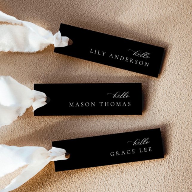 Black Modern Wedding Place Card (Creator Uploaded)