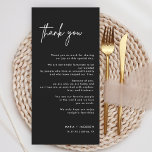 Black Modern Wedding Table Thank You Note<br><div class="desc">Black Modern Wedding Table Thank You Note</div>