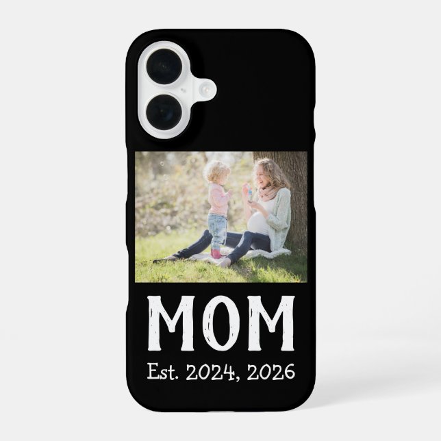 Black Mom Established Script iPhone 16 Case (Back)