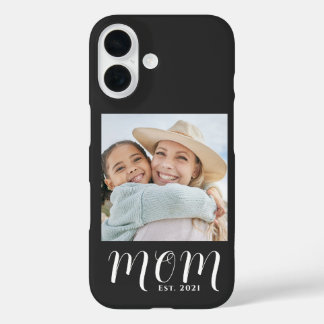 Black Mom Established Script Photo Case-Mate iPhone 16 Case