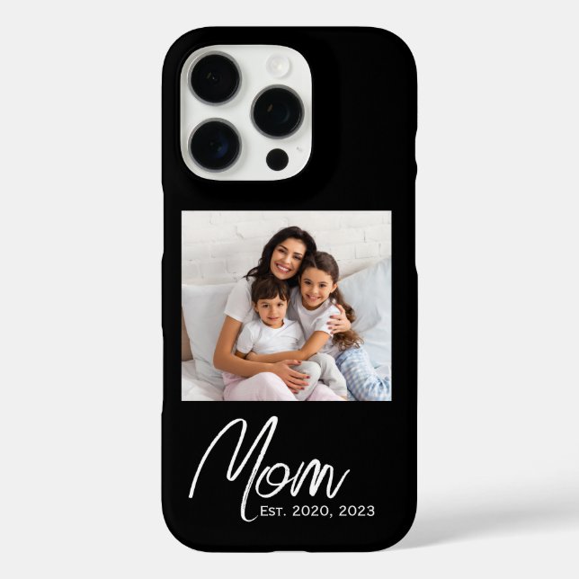Black Mom Established Script Photo Case-Mate  iPho iPhone Case (Back)