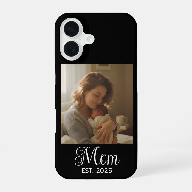 Black Mom Established Script Photo Case-Mate iPhone 16 Case (Back)