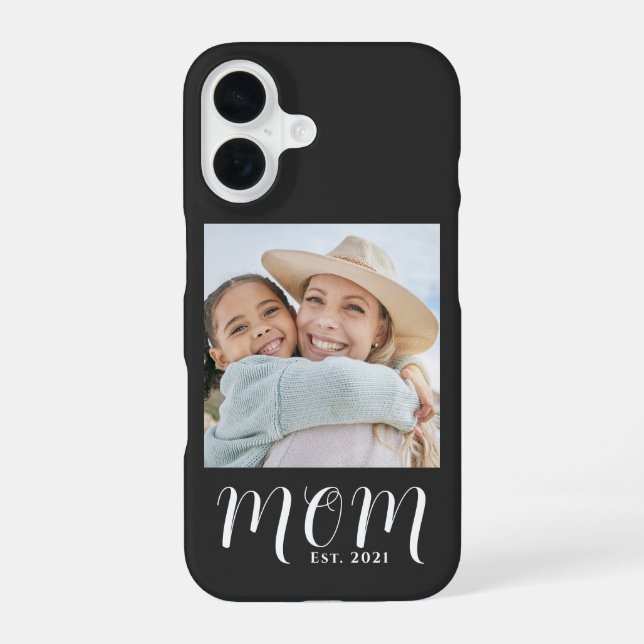 Black Mom Established Script Photo Case-Mate iPhone 16 Case (Back)