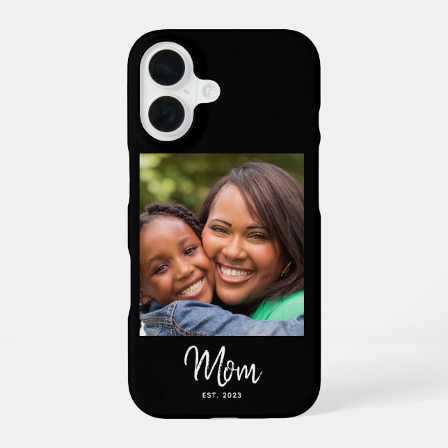 Black Mom Established Script Photo Case-Mate iPhone 16 Case (Back)
