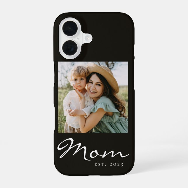 Black Mom Established Script Photo Case-Mate iPhone 16 Case (Back)