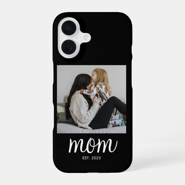 Black Mom Established Script Photo Case-Mate iPhone 16 Case (Back)