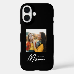 Black Mom Established Script Photo iPhone 16 Case