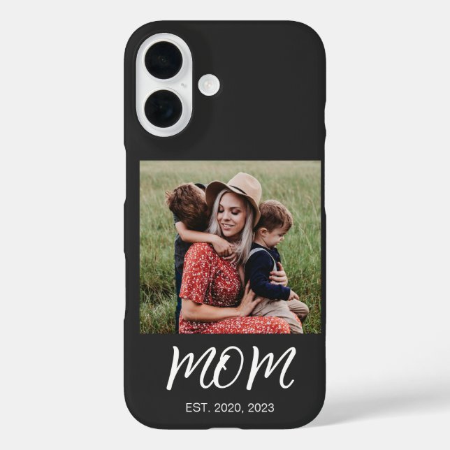 Black Mom Established Script Photo Case-Mate iPhone Case (Back)