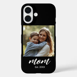 Black Mom Established Script Photo iPhone 16 Case