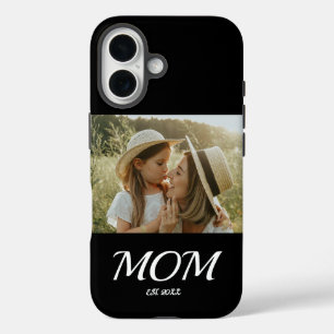Black Mom Established Script Photo iPhone 16 Case
