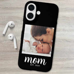Black Mom Established Script Photo iPhone 16 Case