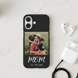 Black Mom Established Script Photo iPhone 16 Case