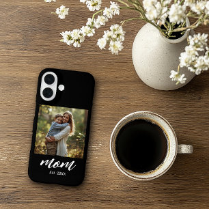 Black Mom Established Script Photo iPhone 16 Case