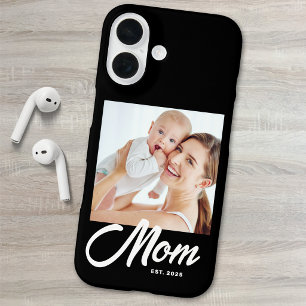 Black Mom Established Script Photo iPhone 16 Case