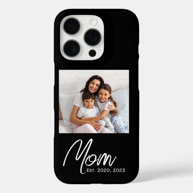 Black Mom Established Script Photo Case-Mate  iPhone Case (Back)