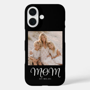 Black Mom Established Script Photo iPhone 16 Case