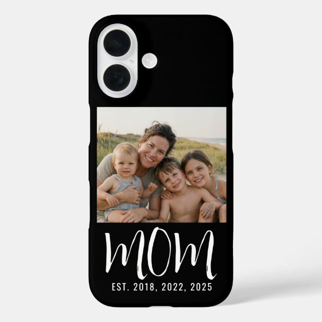 Black Mom Established Script Photo Case-Mate iPhone Case (Back)