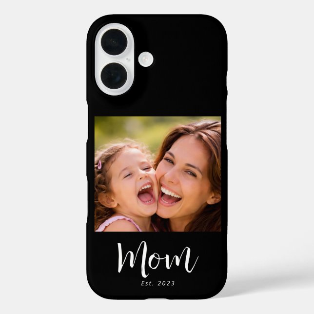 Black Mom Established Script Photo Case-Mate iPhone Case (Back)